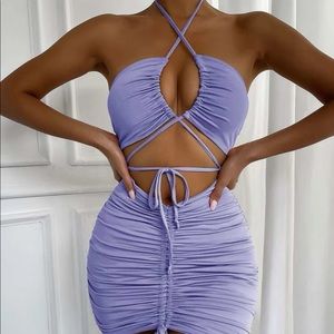 Lace Up Halter Mini Dress